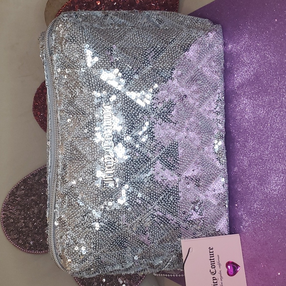 Juicy Couture 💖NWT💖 Silver Sequins Cosmetic Bag!💖💖💖 - Picture 11 of 13